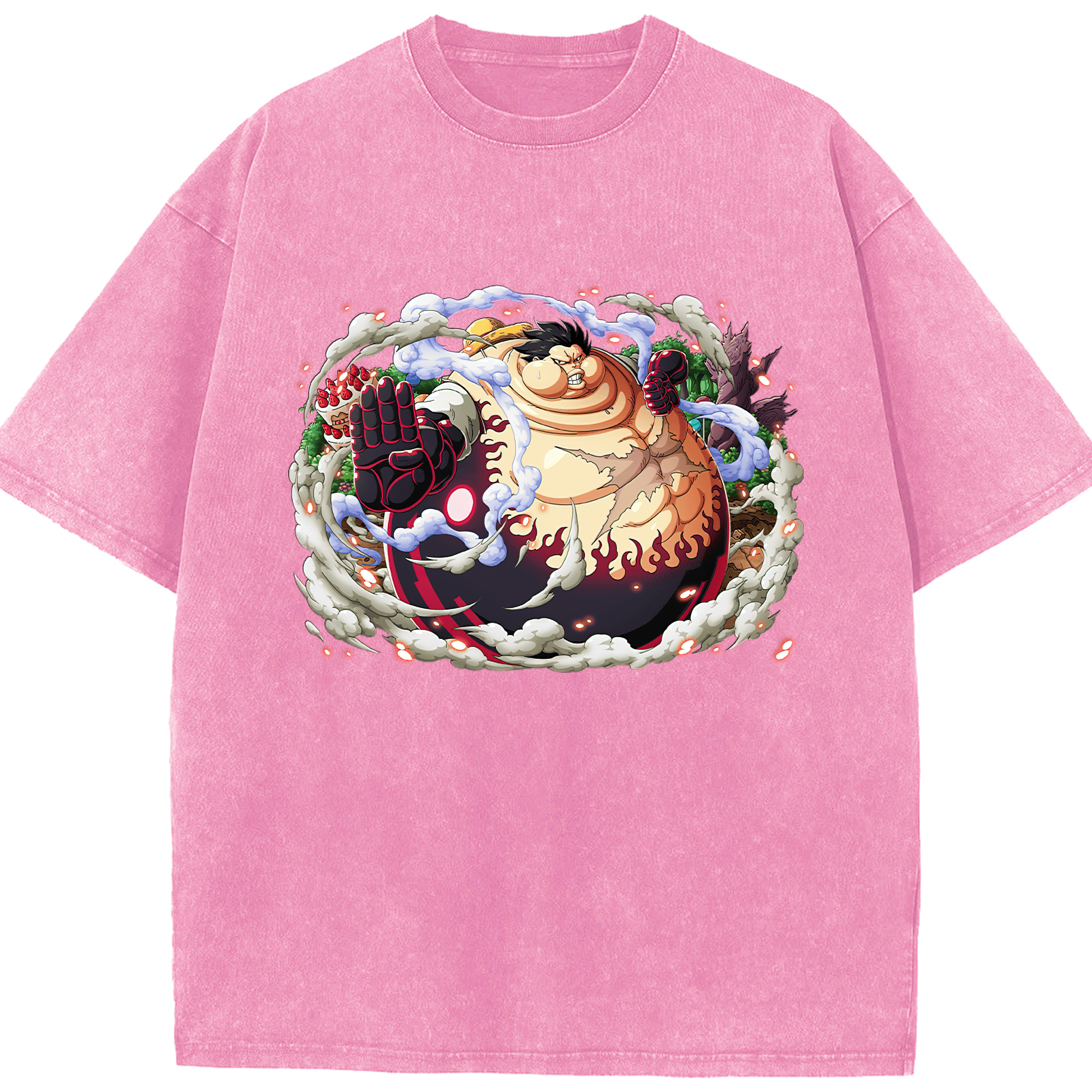 ワンピース モンキー・D・ルフィ ONE PIECE Monkey D. Luffy 綿100% ヴィンテージ風 半袖Tシャツ（フロントプリント）